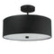 Dainolite 3 Light Incandescent Matte Black Semi-Flush Fixture with Black Shade 571-143SF-MB-BK