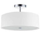 Dainolite 3 Light Incandescent Semi Flush Pc W/ White Shade 571-143SF-PC-WH