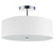 Dainolite 3 Light Incandescent Semi Flush Pc W/ White Shade 571-143SF-PC-WH