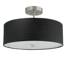 Dainolite 3 Light Incandescent Semi Flush Sc W/ Black Shade 571-143SF-SC-BK