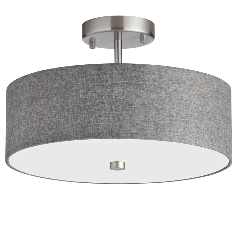 Dainolite 3 Light Incandescent Semi Flush Sc W/ Grey Shade 571-143SF-SC-GRY