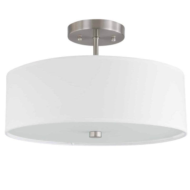 Dainolite 3 Light Incandescent Semi Flush Sc W/ White Shade 571-143SF-SC-WH