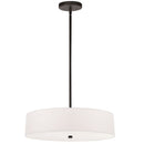 Dainolite 4 Light Incandescent Pendant Matte Black with White Shade 571-204P-MB-WH