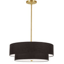 Dainolite 4 Light Incandescent 2 Tier Pendant Aged Brass with Black Shade 571-224P-AGB-BK