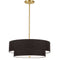 Dainolite 4 Light Incandescent 2 Tier Pendant Aged Brass with Black Shade 571-224P-AGB-BK