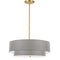 Dainolite 4 Light Incandescent 2 Tier Pendant Aged Brass with Gray Shade 571-224P-AGB-GRY