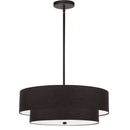 Dainolite 4 Light Incandescent 2 Tier Pendant Matte Black with Black Shade 571-224P-MB-BK