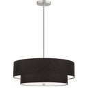 Dainolite 4 Light Incandescent 2 Tier Pendant Satin Chrome with Black Shade 571-224P-SC-BK