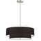 Dainolite 4 Light Incandescent 2 Tier Pendant Satin Chrome with Black Shade 571-224P-SC-BK