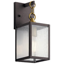 Kichler Lahden 16.75" 1 Light Outdoor Wall Light with Clear Seeded Glass Weathered Zinc 59006WZC