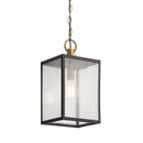 Kichler Lahden 17.25" 1 Light Outdoor Convertible Pendant and Semi Flush with Clear Seeded Glass Weathered Zinc 59008WZC