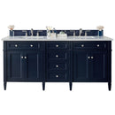 James Martin Brittany 72" Victory Blue Double Vanity with 3 cm Eternal Jasmine Pearl Quartz Top 650-V72-VBL-3EJP