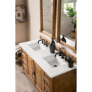 James Martin Providence 60" Double Vanity Cabinet Driftwood with 3 cm Classic White Quartz Top 238-105-5611-3CLW