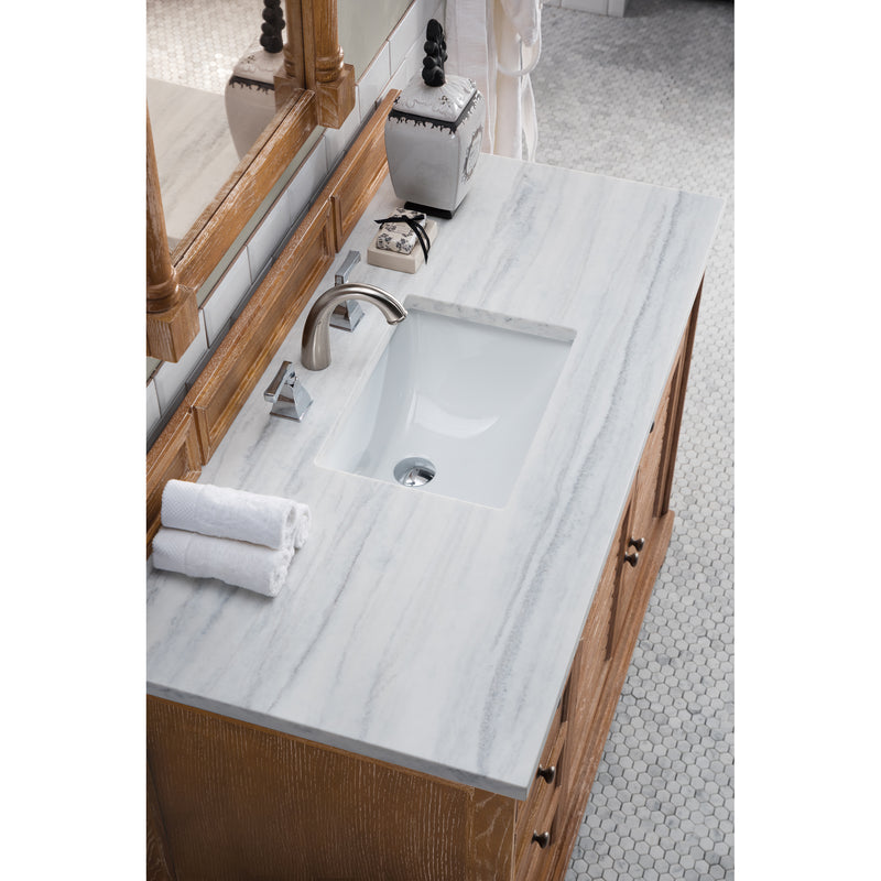 James Martin Savannah 48" Driftwood Single Vanity with 3 cm Arctic Fall Solid Surface Top 238-104-5211-3AF