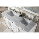 James Martin Bristol 60" Double Vanity Bright White with 3 cm Arctic Fall Solid Surface Top 157-V60D-BW-3AF