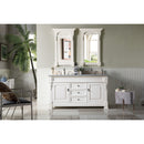 James Martin Brookfield 60" Bright White Double Vanity with 3 cm Carrara Marble Top 147-V60D-BW-3CAR