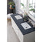 James Martin Palisades 60" Double Vanity Bright White with 3 cm Charcoal Soapstone Quartz Top 527-V60D-BW-3CSP