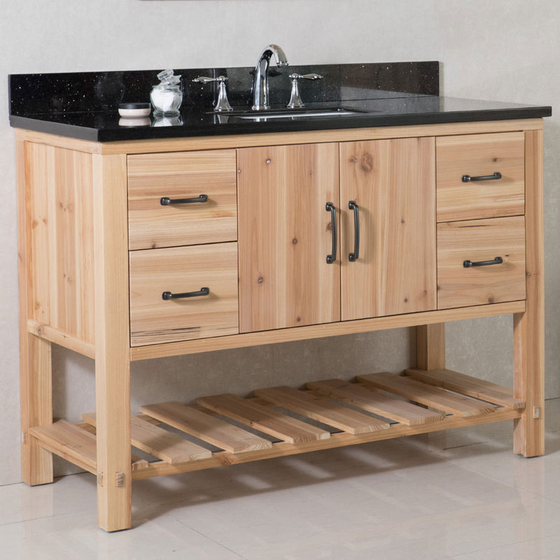 Bellaterra 48" Single Sink Vanity Solid Fir Natural 6003-48-NL-BG