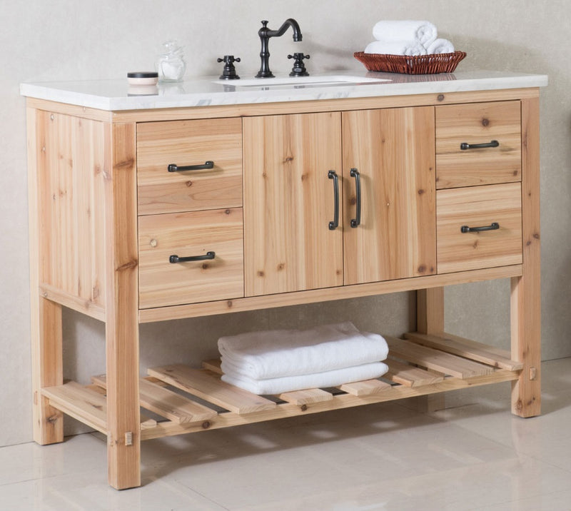 Bellaterra 48" Single Sink Vanity Solid Fir Natural 6003-48-NL-JW