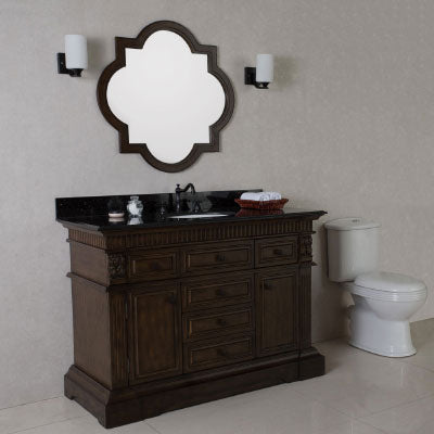 Bellaterra 50" Single Sink Vanity" Sable Walnut With Black Granite Top 602209-SW-BG