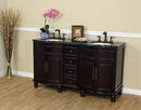 Bellaterra 62" Double Sink Vanity Dark Mahogany Black Galaxy 603316-DM-BG