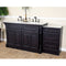 Bellaterra 74" Double Sink Vanity Dark Mahogany 605522B