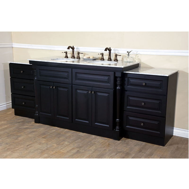 Bellaterra 93" Double Sink Vanity Dark Mahogany 605522C