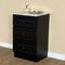 Bellaterra 20 In Marble Top Cabinet Dark Mahogany