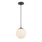 Tolland Mini Pendant shown in the Matte Black finish with a Matte White shade