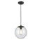 Tolland Mini Pendant shown in the Matte Black finish with a Seedy shade