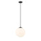 Tolland Mini Pendant shown in the Matte Black finish with a Matte White shade