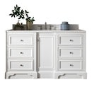 James Martin De Soto 60" Single Vanity Bright White with 3 cm Carrara Marble Top 825-V60S-BW-3CAR