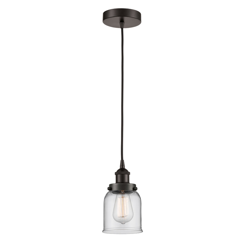 Bell Mini Pendant shown in the Oil Rubbed Bronze finish with a Clear shade