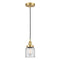 Bell Mini Pendant shown in the Satin Gold finish with a Clear shade