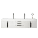 James Martin Mercer Island 72" Double Vanity Glossy White with Glossy White Composite Top 389-V72D-GW-A-GW