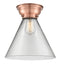 Cone Flush Mount shown in the Antique Copper finish with a Clear shade