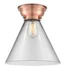 Cone Flush Mount shown in the Antique Copper finish with a Clear shade