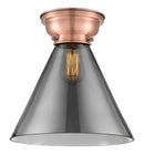 Cone Flush Mount shown in the Antique Copper finish with a Plated Smoke shade