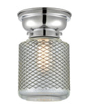 Stanton Flush Mount shown in the Polished Chrome finish with a Clear Wire Mesh shade