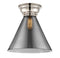 Cone Flush Mount shown in the Polished Nickel finish with a Plated Smoke shade