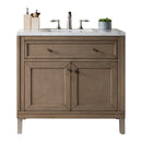 James Martin Chicago 36" Whitewashed Walnut Single Vanity with 3 cm Arctic Fall Solid Surface Top 305-V36-WWW-3AF