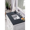 James Martin De Soto 36" Single Vanity Bright White with 3 cm Charcoal Soapstone Quartz Top 825-V36-BW-3CSP