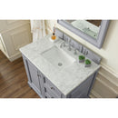 James Martin De Soto 36" Single Vanity Silver Gray with 3 cm Carrara Marble Top 825-V36-SL-3CAR