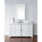 James Martin Providence 60" Single Vanity Cabinet Bright White with 3 cm Classic White Quartz Top 238-105-V60S-BW-3CLW