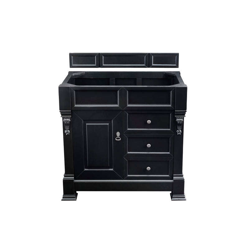 James Martin Brookfield 36" Antique Black Single Vanity with 3 cm Santa Cecilia Top 147-114-5536-3ODSC