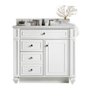 James Martin Bristol 36" Single Vanity Bright White with 3 cm Eternal Jasmine Pearl Quartz Top 157-V36-BW-3EJP