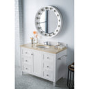 James Martin Copper Cove Encore 48" Single Vanity Bright White with 3 cm Galala Beige Top 301-V48-BW-3OGLB