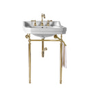 James Martin Wellington 24" Single Console Single Sink with Brass Finish Stand 318-V24-BRS-CRM