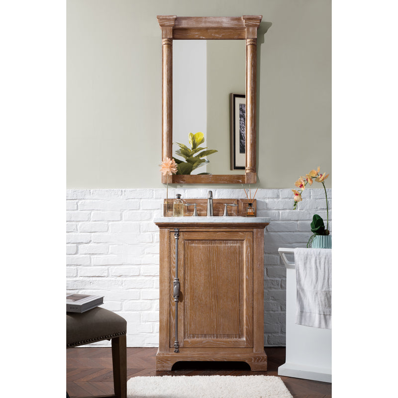 James Martin Providence 26" Driftwood Single Vanity with 3 cm Carrara Marble Top 238-105-V26-DRF-3CAR