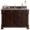 James Martin Brookfield 48" Burnished Mahogany Single Vanity with 3 cm Arctic Fall Solid Surface Top 147-114-5266-3AF